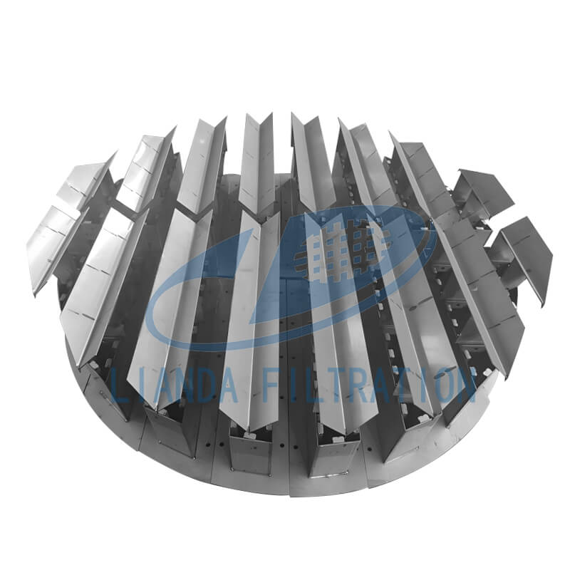 Trough-disc liquid distributor