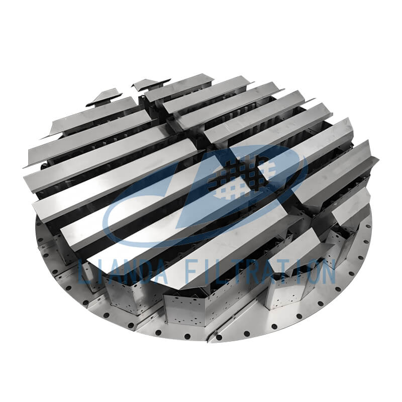 Trough-disc liquid distributor
