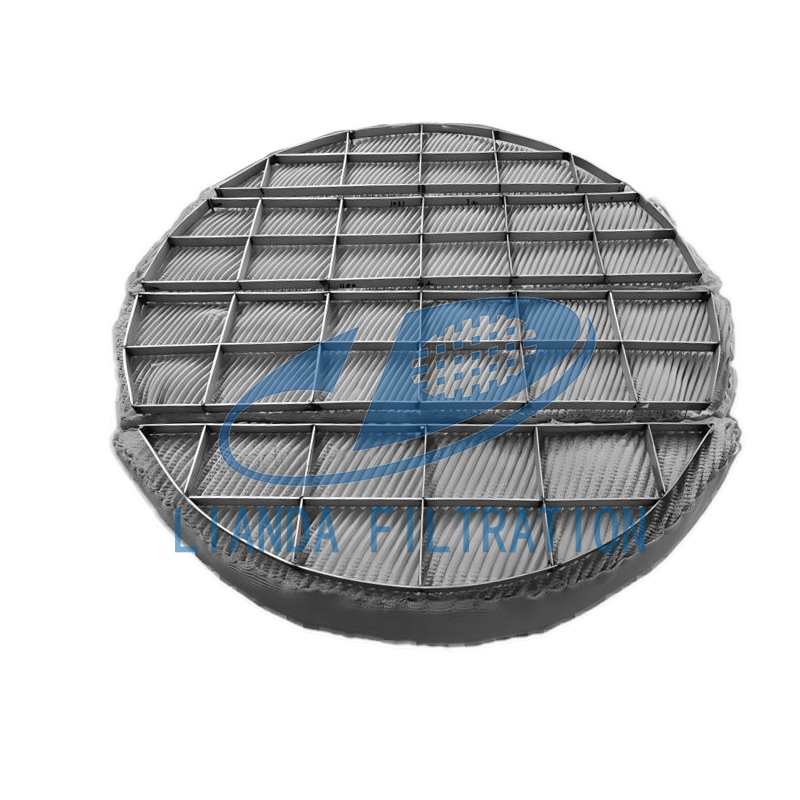 Glass fiber mixed wire mesh demister