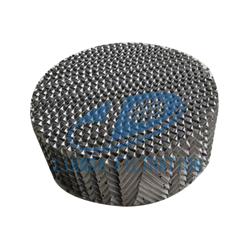 Metal perforated plate corrugated packing